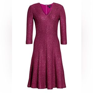 St John V-Neck Sequins Swing Dress Size 2